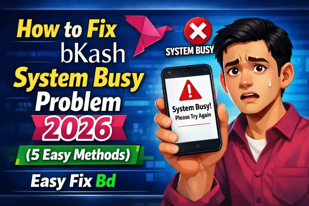 How to Fix bKash System Busy Problem 2026 (5 Easy Methods)